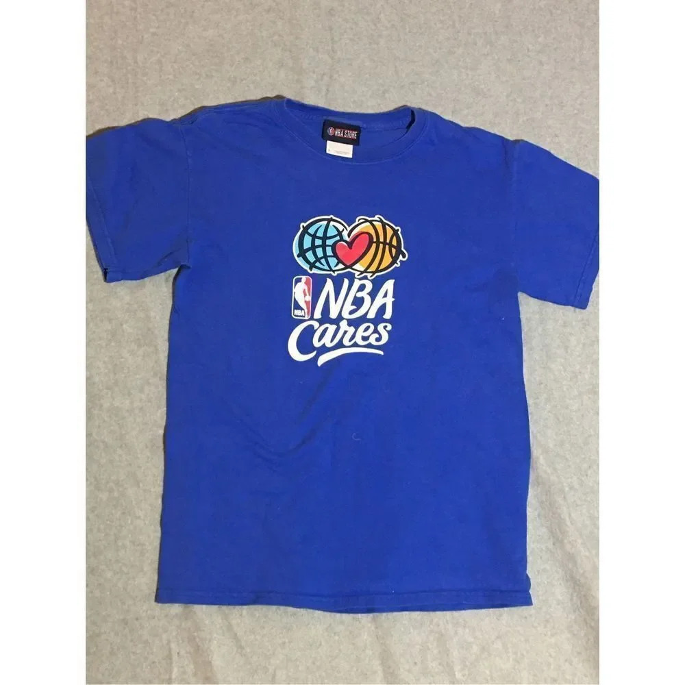 Mens NBA Store Shirt Size Small Blue NBA Cares Casual Basketball Team